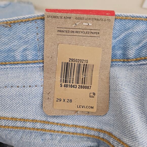 Levi's 501 Skinny Button Fly Distressed Light Wash Jeans - Picture 10 of 12